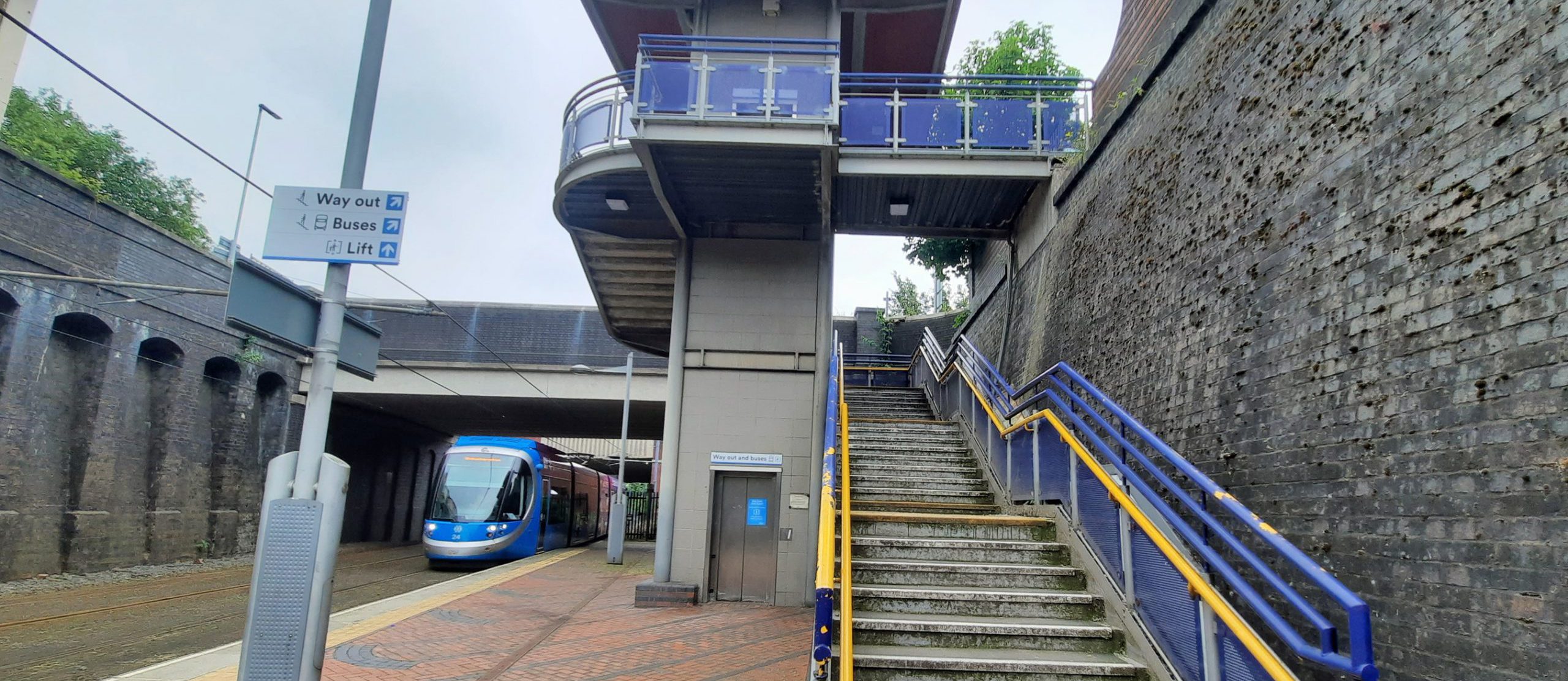 Image of tram stop stairs